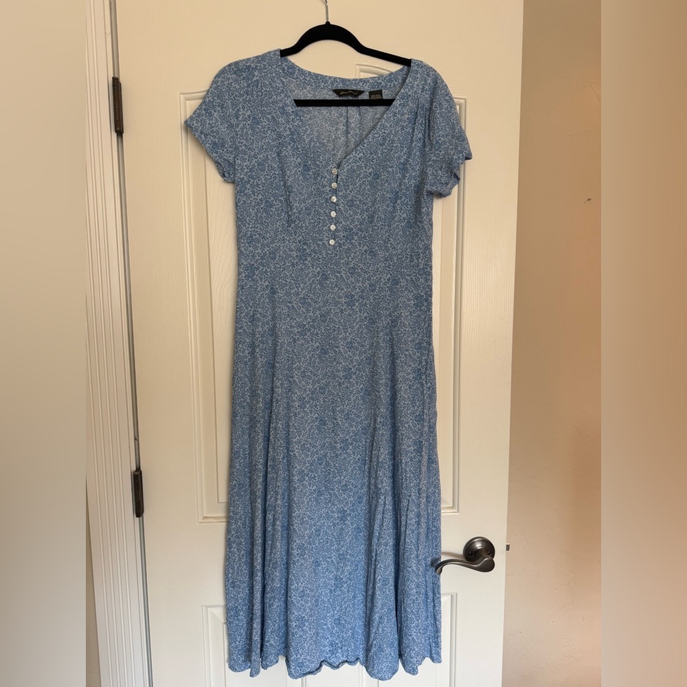 Eddie Bauer Light Blue Floral Maxi Dress